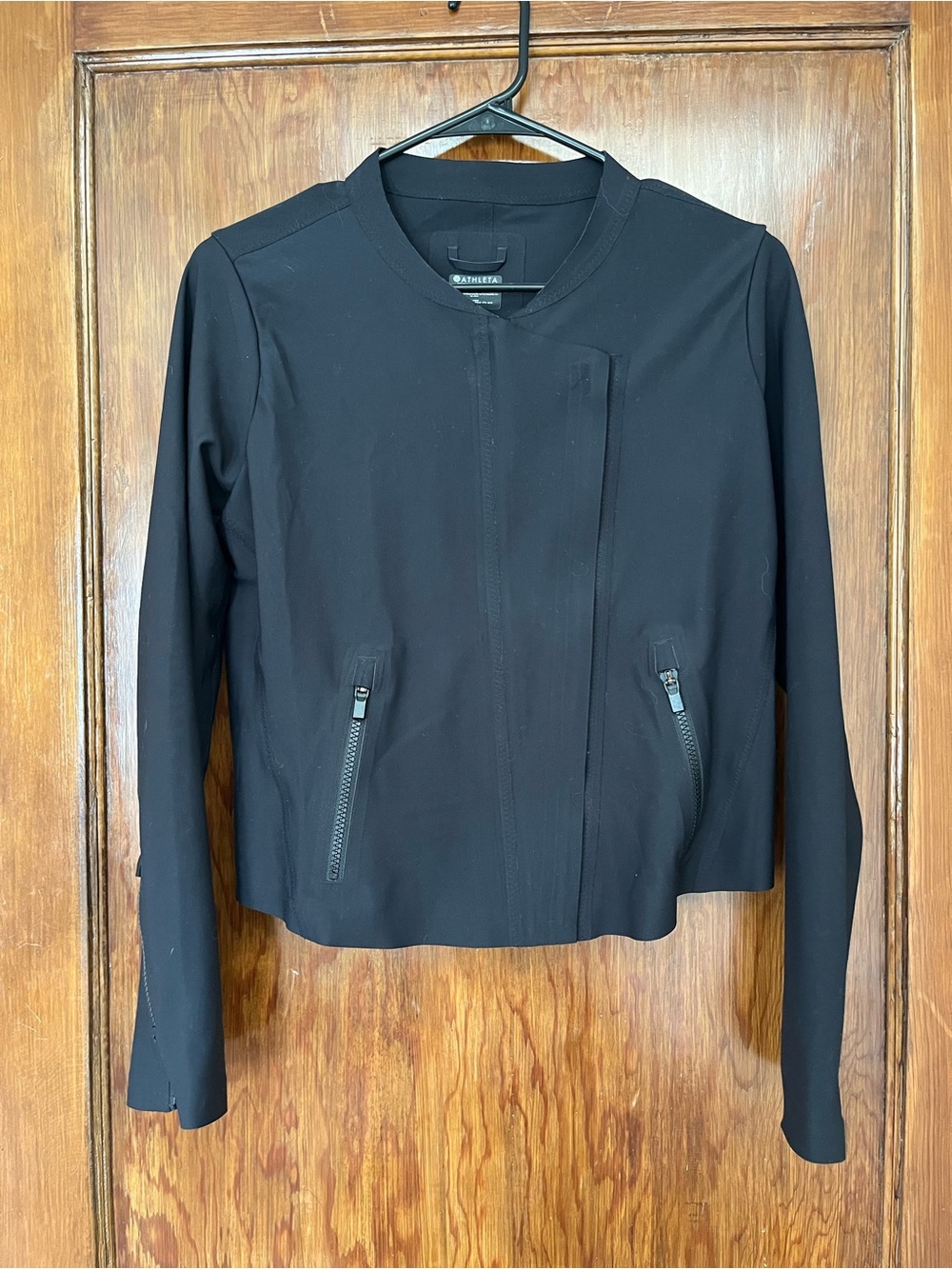 Athleta Stellar Moto Style Jacket Asymmetrical Double Zip